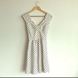 Anthropologie Matilde white/ black polka dot dress - 8